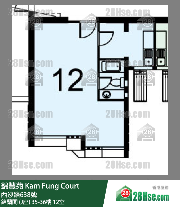 錦豐苑 錦蘭閣 (J座)35樓 12室 平面圖
