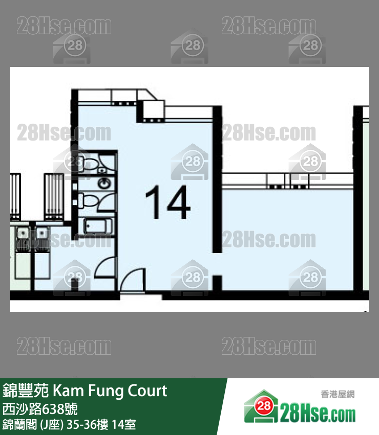 錦豐苑 錦蘭閣 (J座)35樓 14室 平面圖