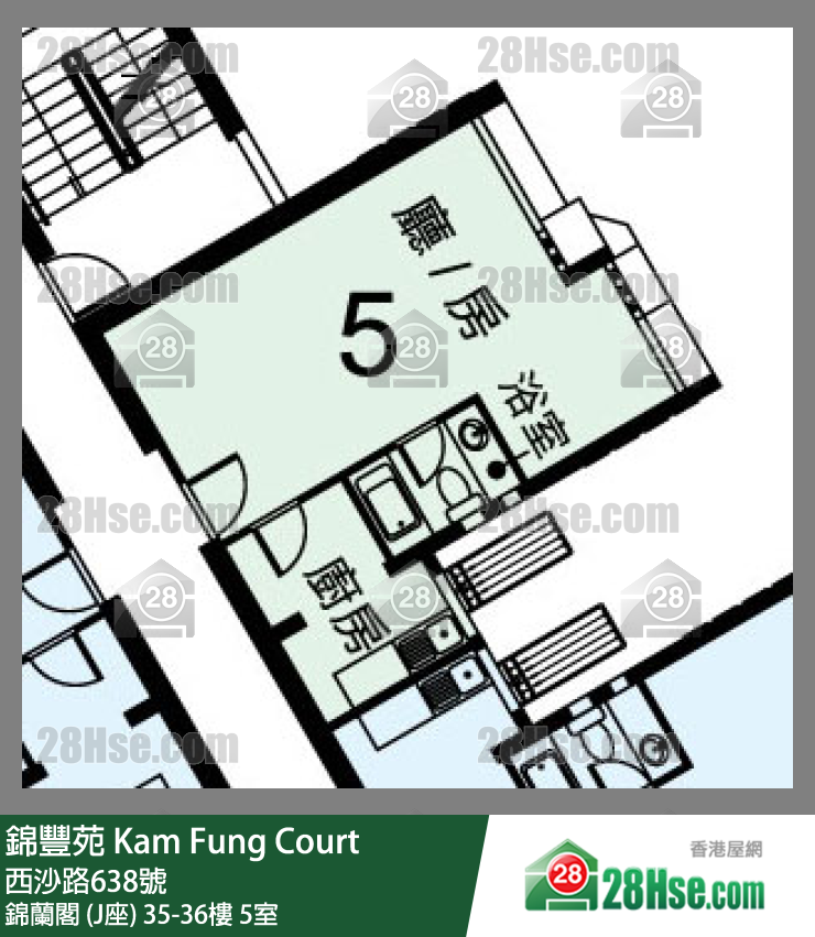 錦豐苑 錦蘭閣 (J座)36樓 5室 平面圖