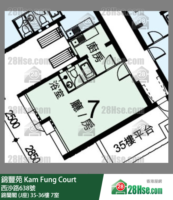 錦豐苑 錦蘭閣 (J座)35樓 7室 平面圖
