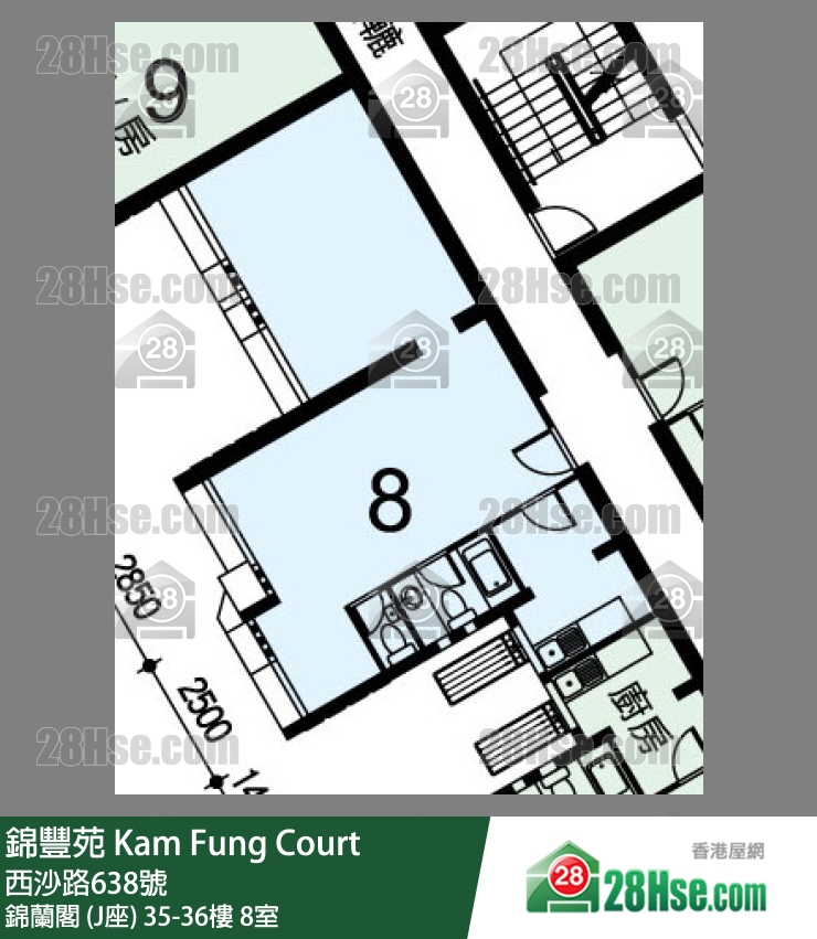 錦豐苑 錦蘭閣 (J座)35樓 8室 平面圖
