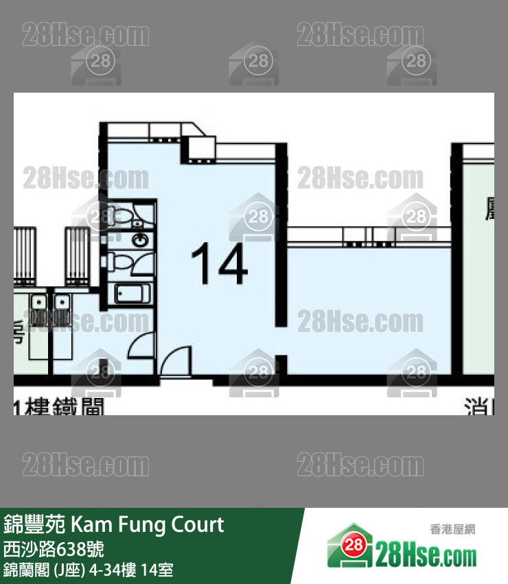 錦豐苑 錦蘭閣 (J座) 5樓 14室 平面圖