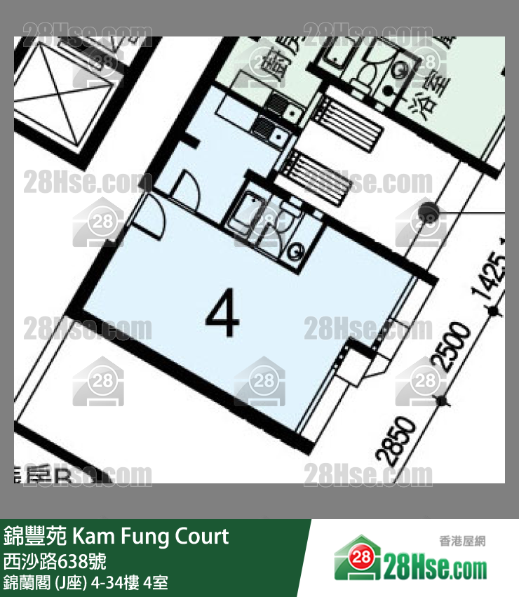 錦豐苑 錦蘭閣 (J座)21樓 4室 平面圖