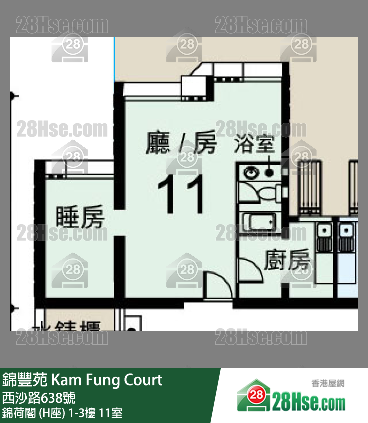 錦豐苑 錦荷閣 (H座)3樓 11室 平面圖