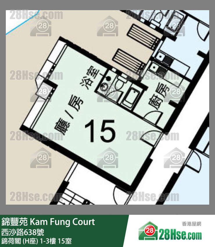 錦豐苑 錦荷閣 (H座)1樓 15室 平面圖
