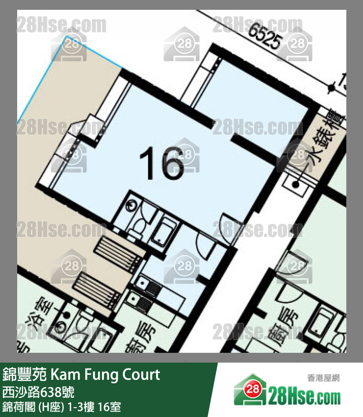 錦豐苑 錦荷閣 (H座)2樓 16室 平面圖