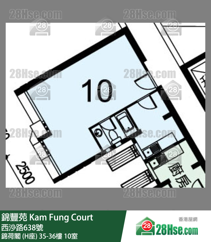 錦豐苑 錦荷閣 (H座)36樓 10室 平面圖