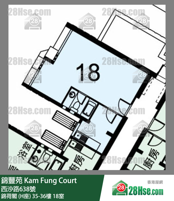 錦豐苑 錦荷閣 (H座) 35樓 18室 平面圖