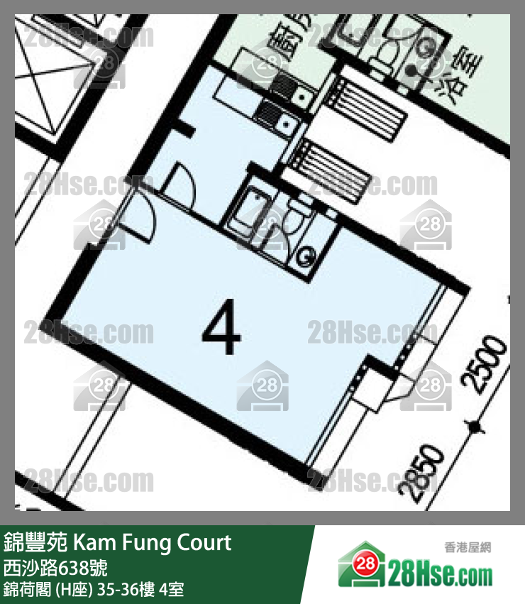 錦豐苑 錦荷閣 (H座) 36樓 4室 平面圖