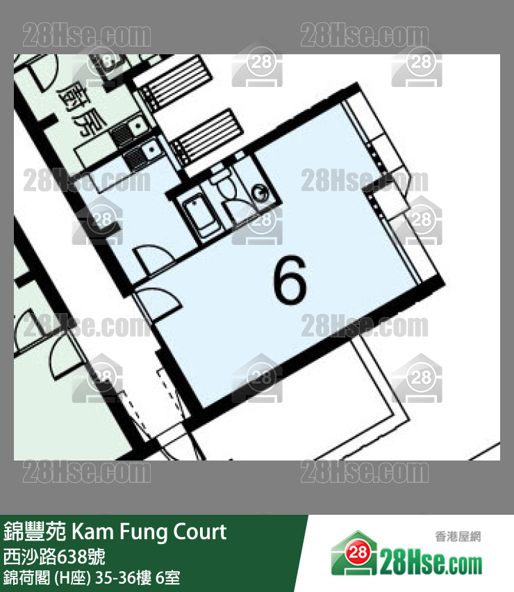 錦豐苑 錦荷閣 (H座)36樓 6室 平面圖