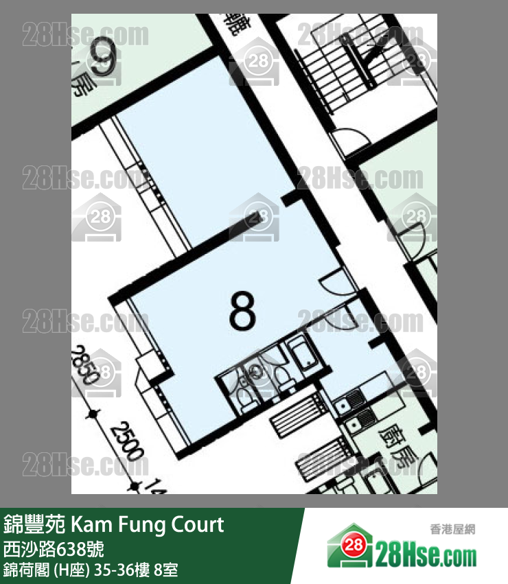 錦豐苑 錦荷閣 (H座)35樓 8室 平面圖