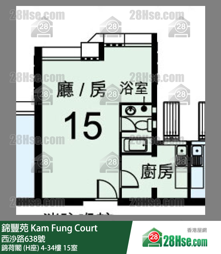 錦豐苑 錦荷閣 (H座)32樓 15室 平面圖