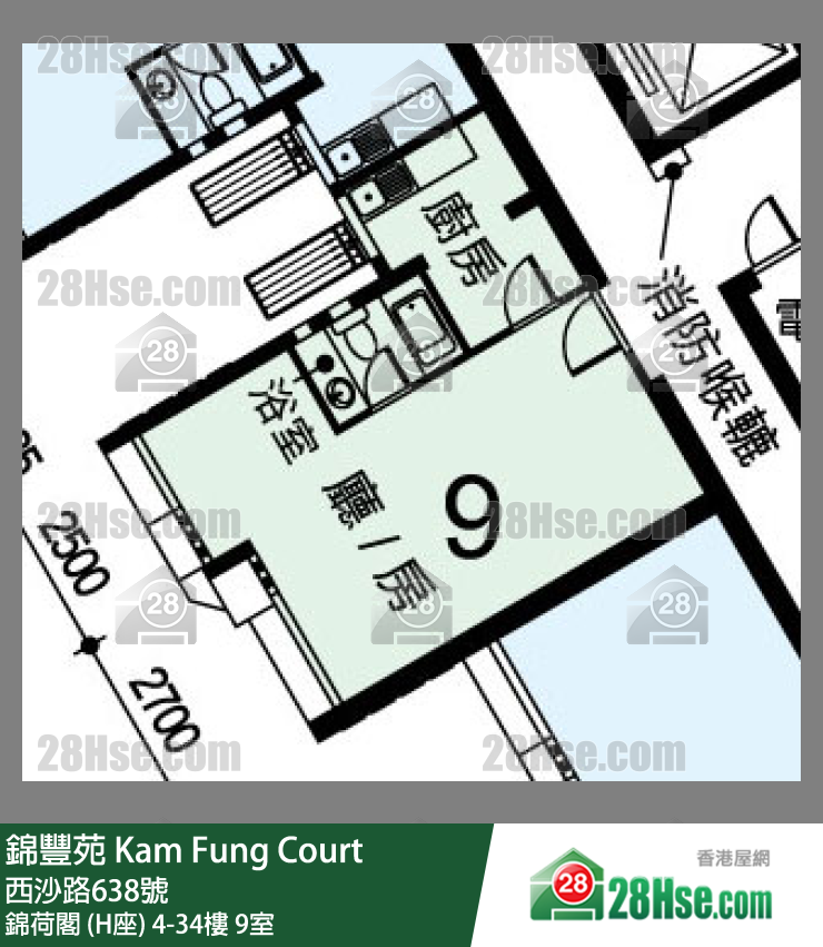 錦豐苑 錦荷閣 (H座)31樓 9室 平面圖