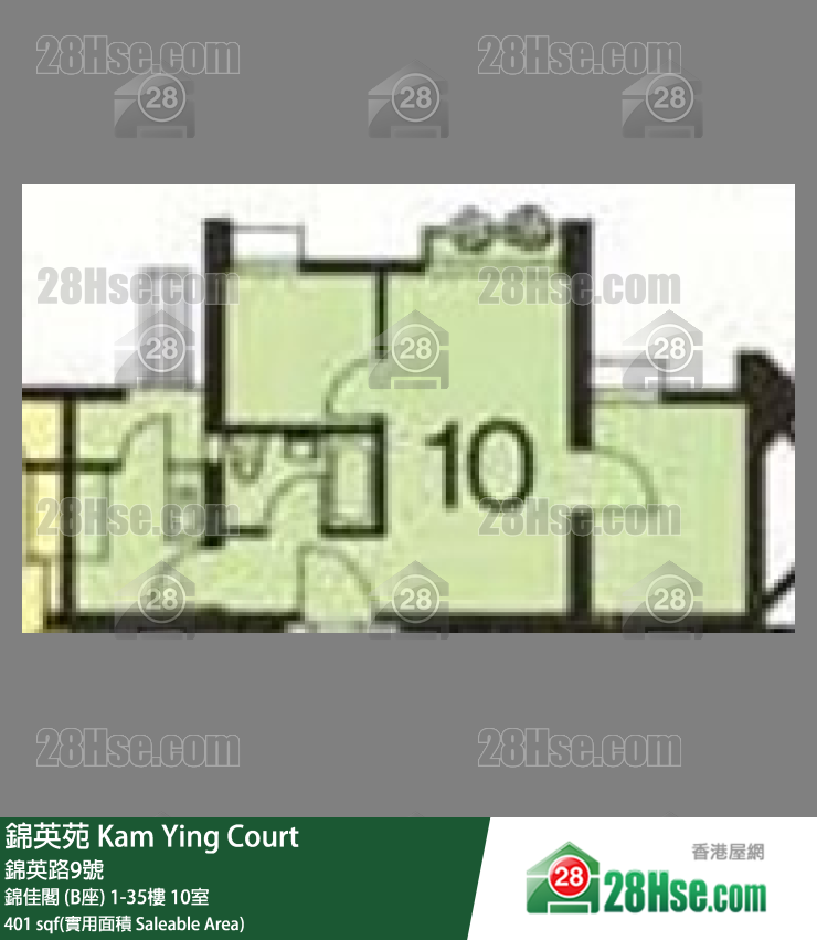 錦英苑 錦佳閣 (B座)13樓 10室 平面圖