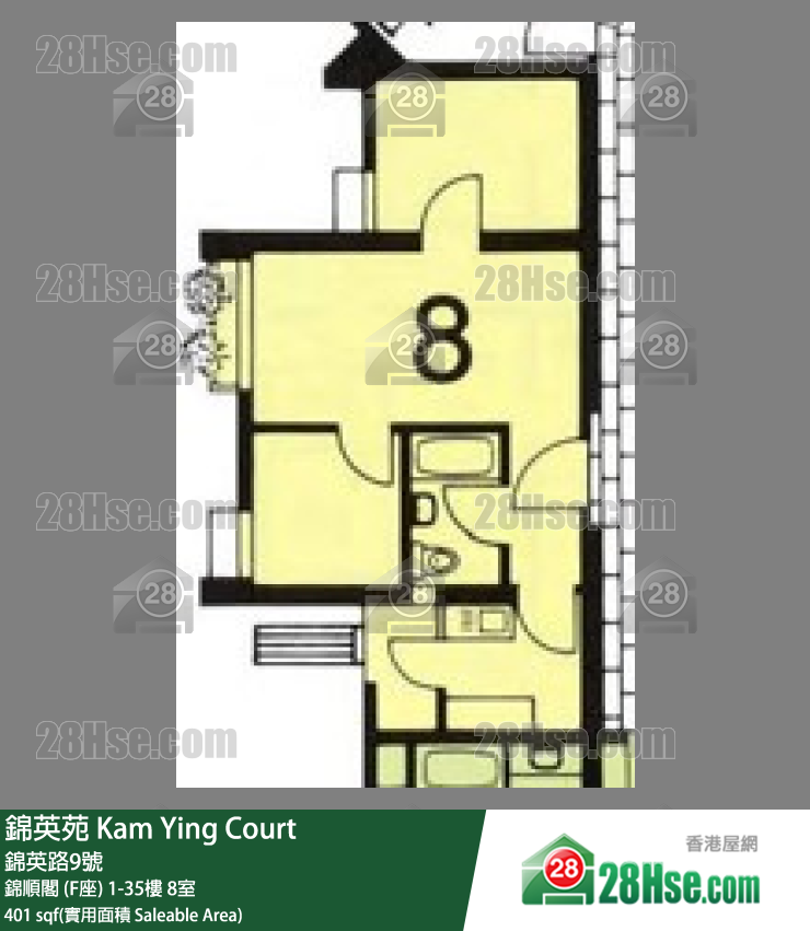 錦英苑 錦順閣 (F座)18樓 8室 平面圖