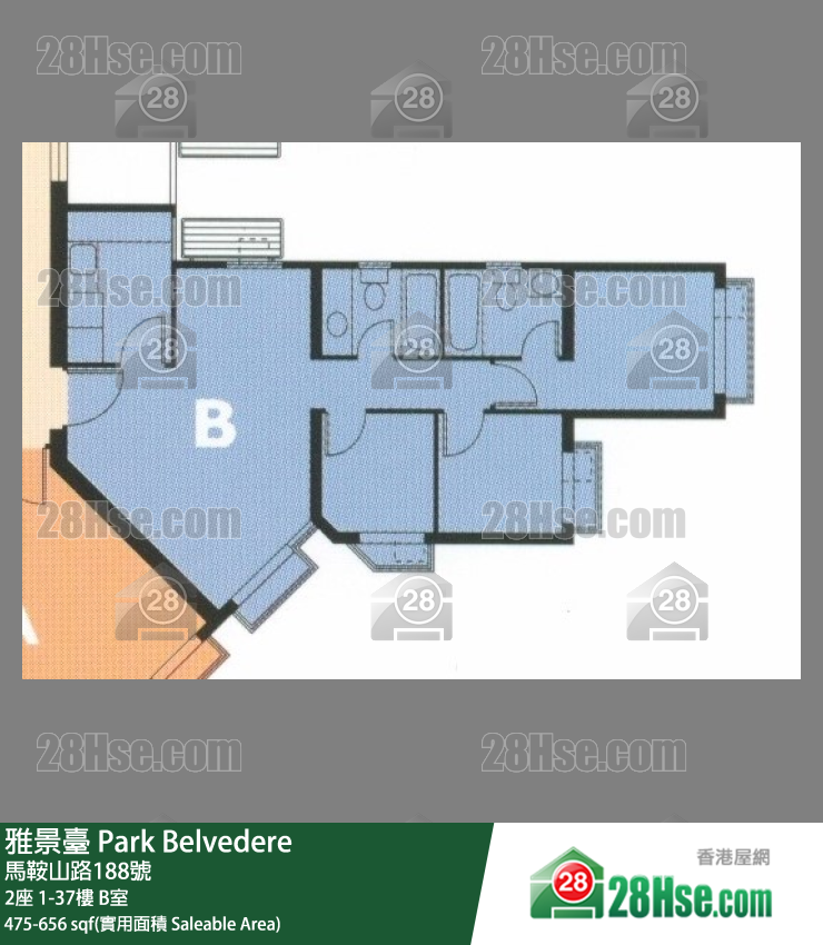 雅景台 2座21楼 B室 平面图