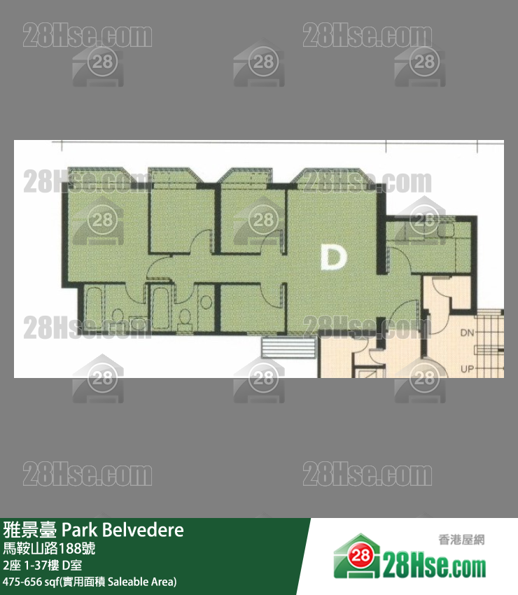 雅景台 2座34楼 D室 平面图