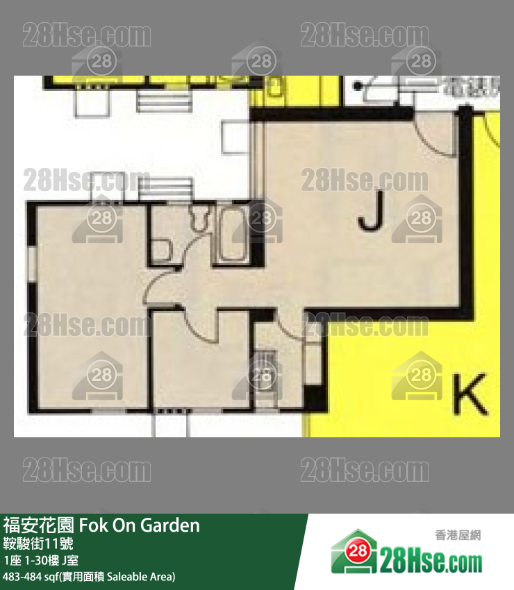 福安花园 单位平面图(由 28Hse 提供)