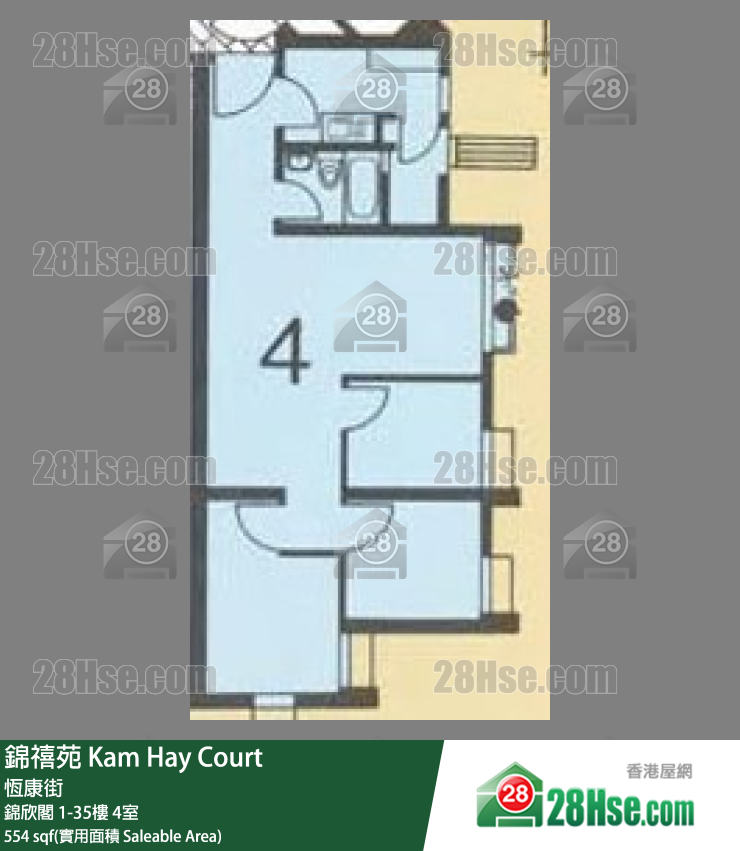 錦禧苑 錦欣閣26樓 4室 平面圖