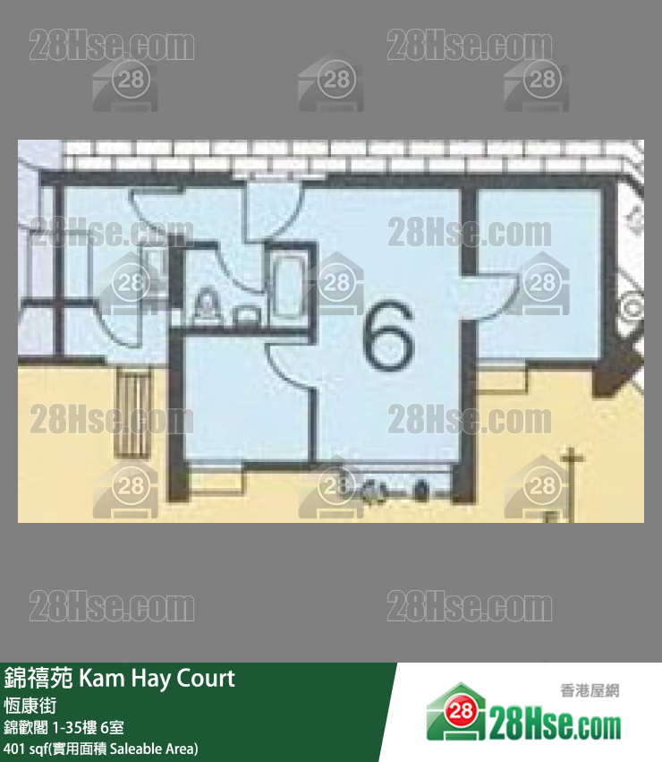 錦禧苑 錦歡閣31樓 6室 平面圖