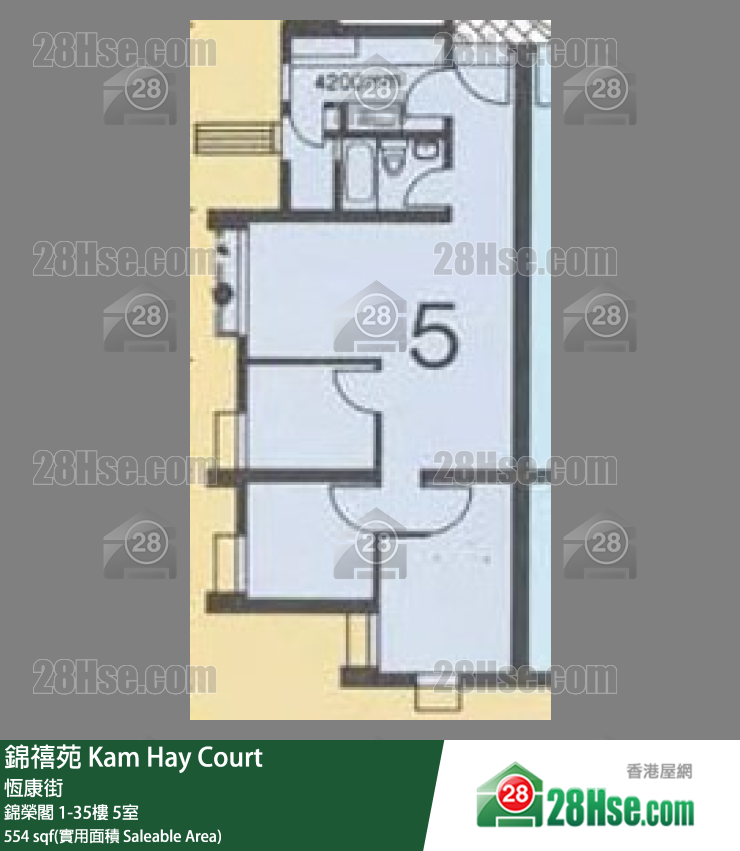 錦禧苑 錦榮閣24樓 5室 平面圖