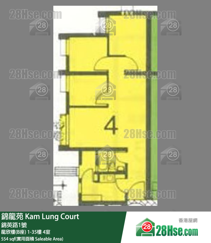 錦龍苑 龍欣樓(B座)15樓 4室 平面圖