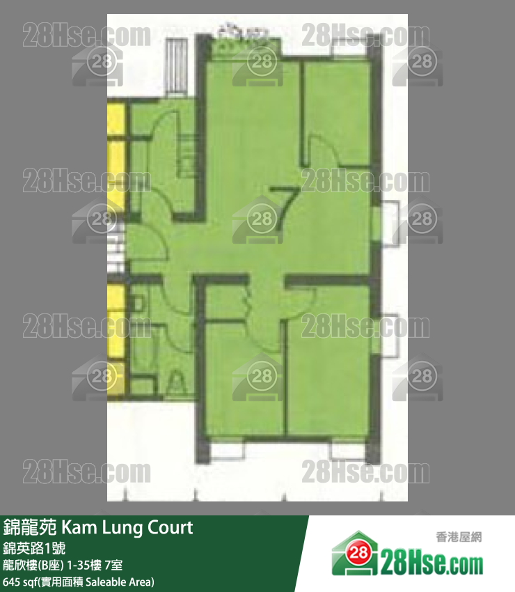 錦龍苑 龍欣樓(B座)22樓 7室 平面圖