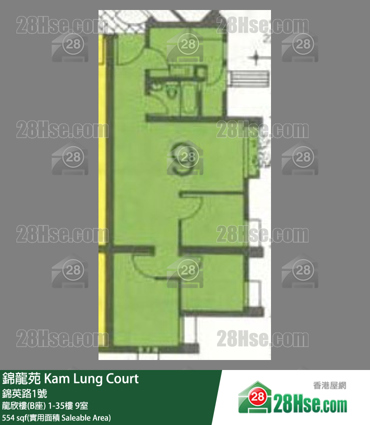 錦龍苑 龍欣樓(B座)28樓 9室 平面圖