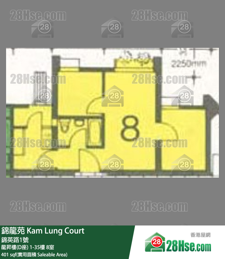 錦龍苑 龍昇樓(D座)15樓 8室 平面圖