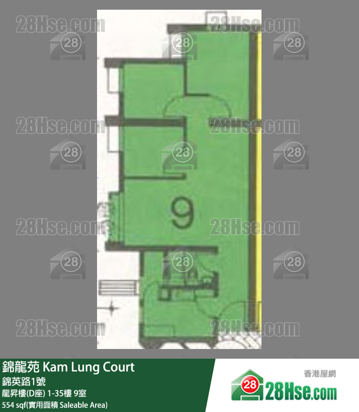 錦龍苑 龍昇樓(D座)9樓 9室 平面圖