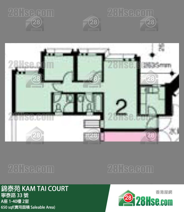 錦泰苑 A座31樓 2室 平面圖