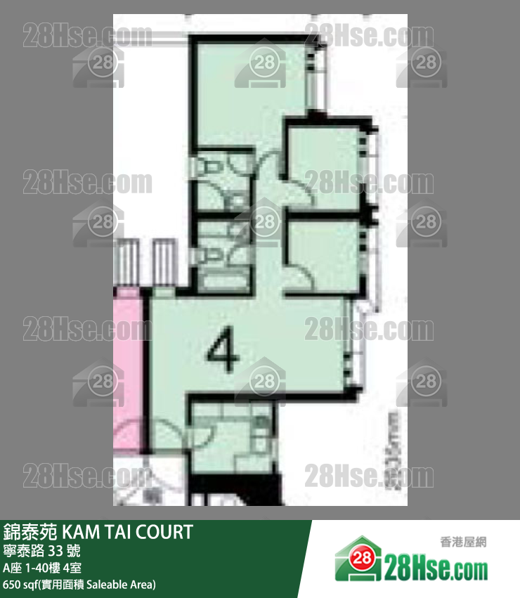 錦泰苑 A座19樓 4室 平面圖