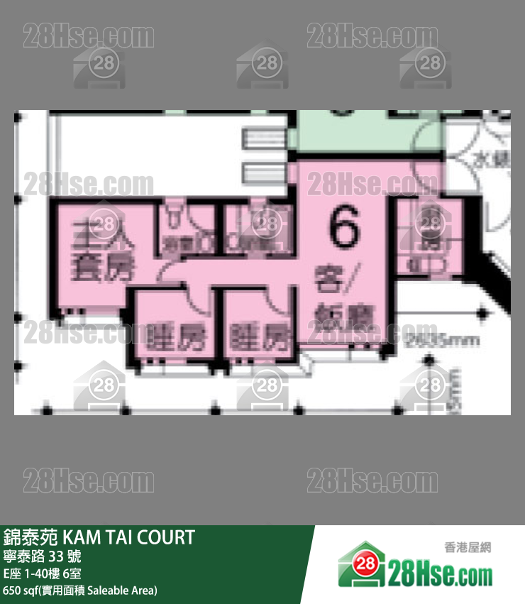 錦泰苑 E座6樓 6室 平面圖