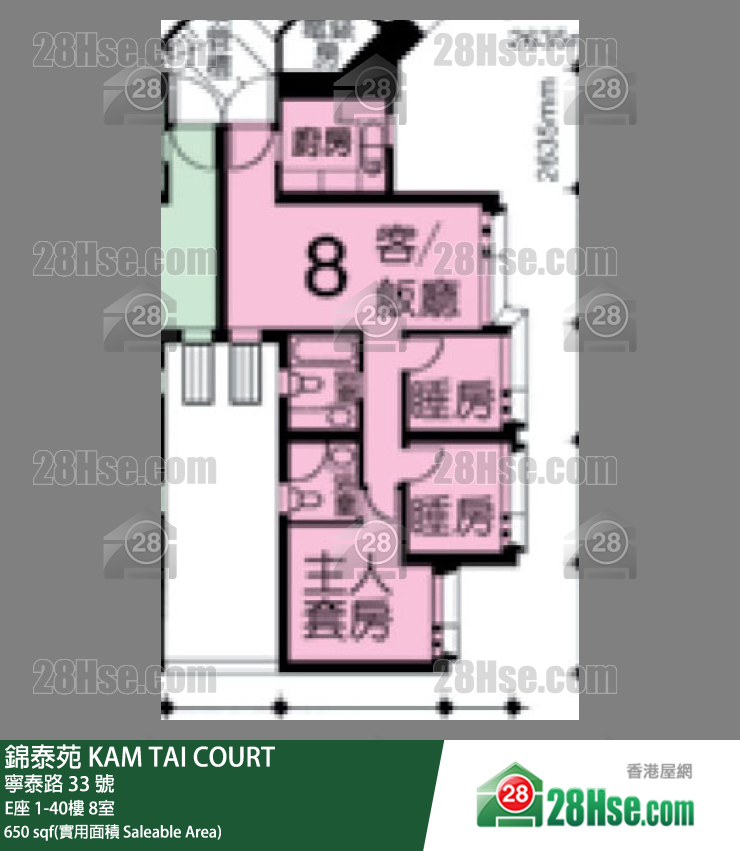 锦泰苑 单位平面图(由 28Hse 提供)