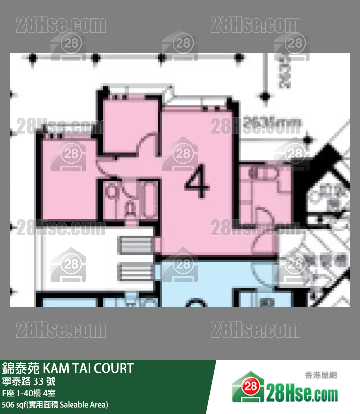 錦泰苑 F座 30樓 4室 平面圖