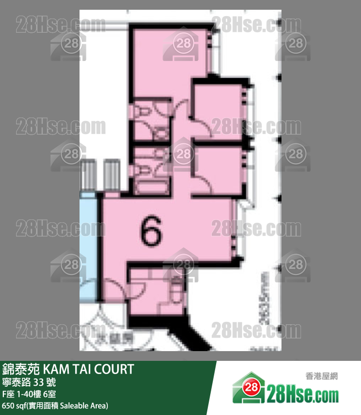 錦泰苑 F座 40樓 6室 平面圖