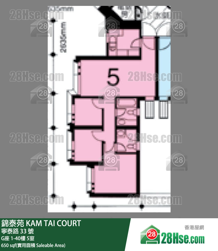 錦泰苑 G座33樓 5室 平面圖