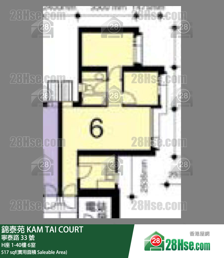 錦泰苑 H座27樓 6室 平面圖