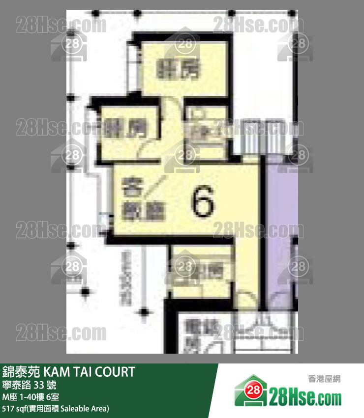 錦泰苑 M座12樓 6室 平面圖