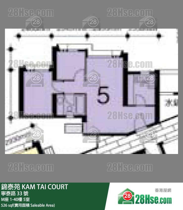 錦泰苑 M座 5樓 5室 平面圖