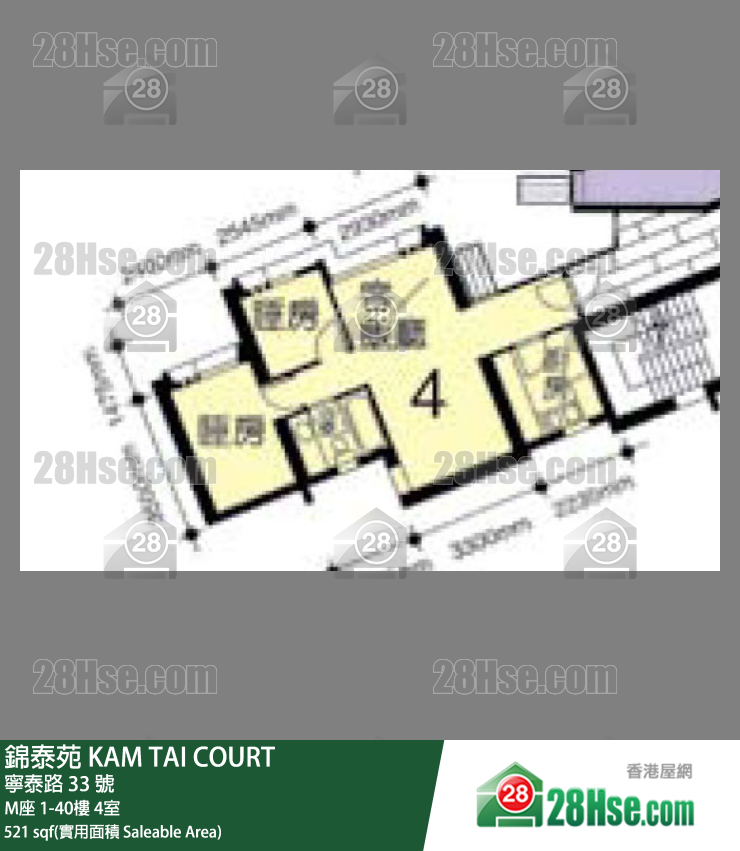 錦泰苑 M座27樓 4室 平面圖