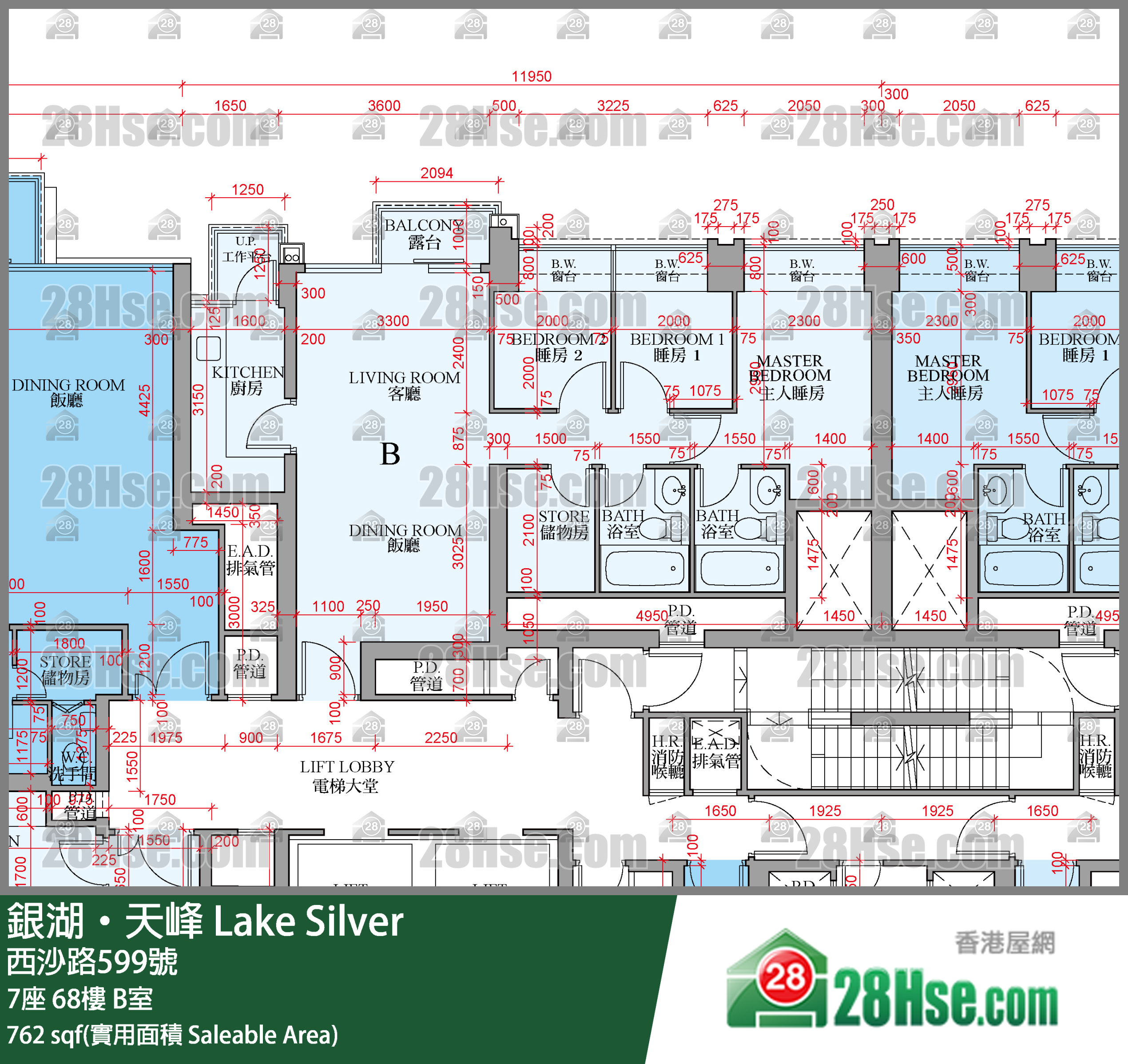 銀湖天峰 7座 68樓 B室 平面圖