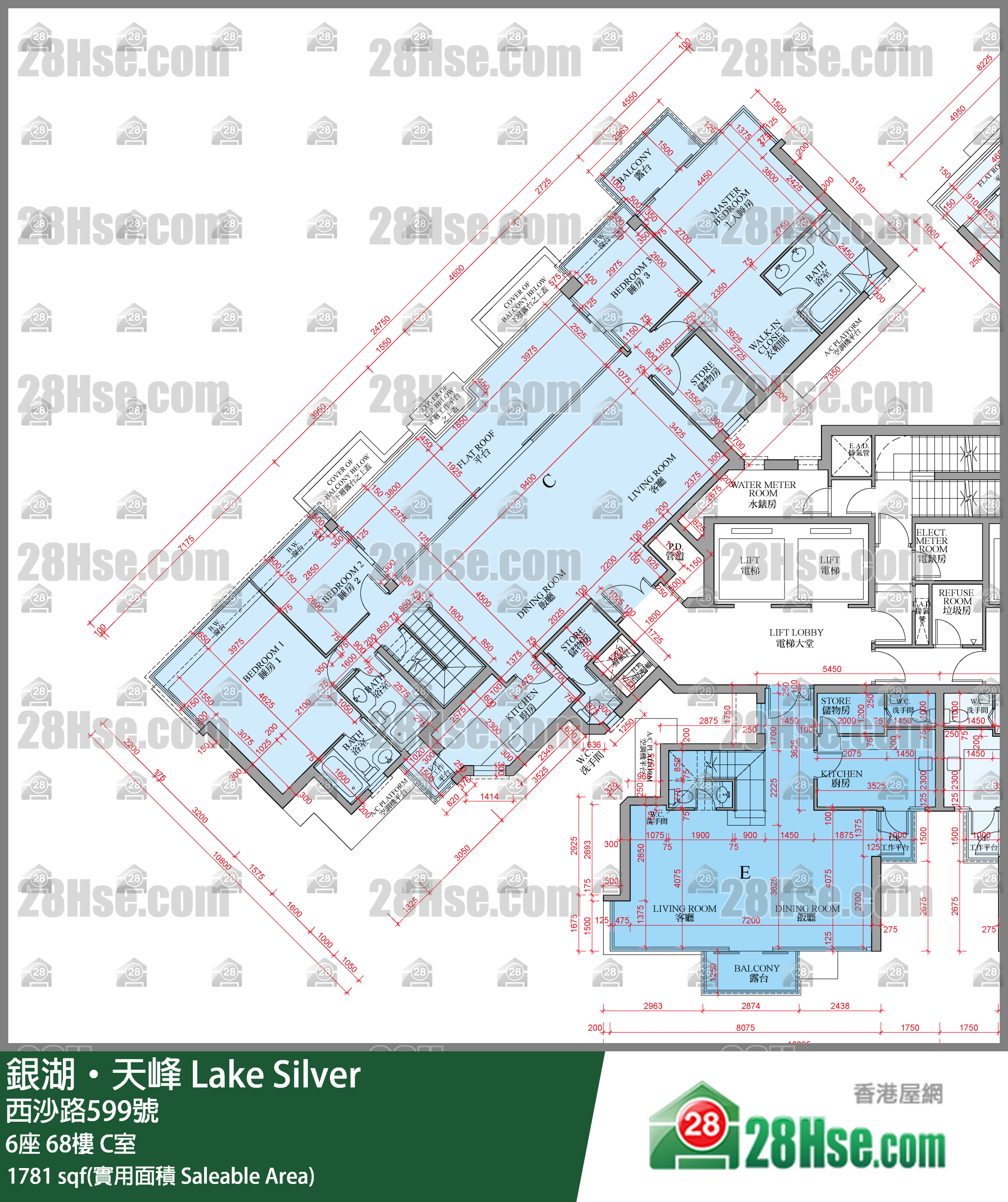 銀湖天峰 6座68樓 C室 平面圖