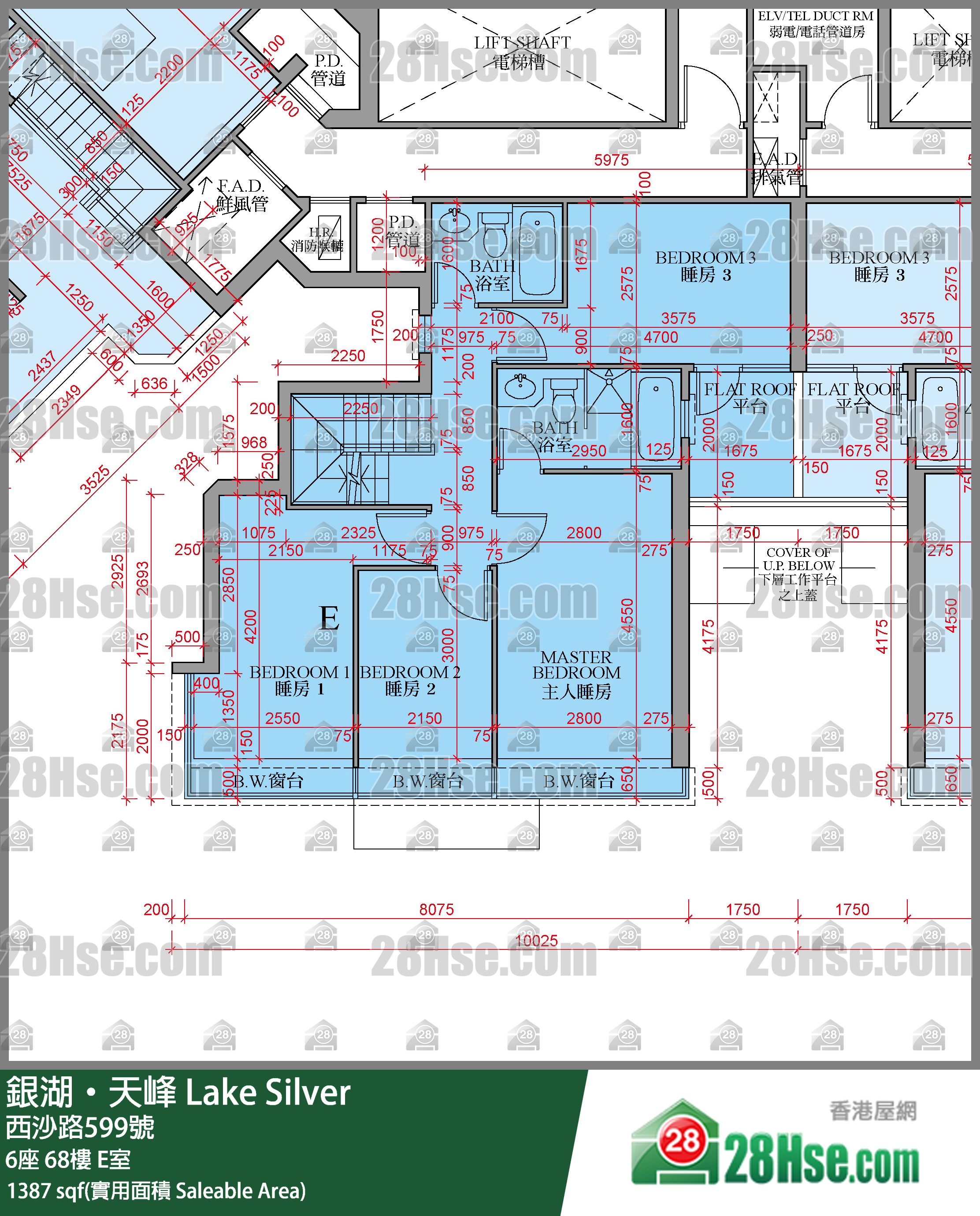 銀湖天峰 6座 68樓 E室 平面圖
