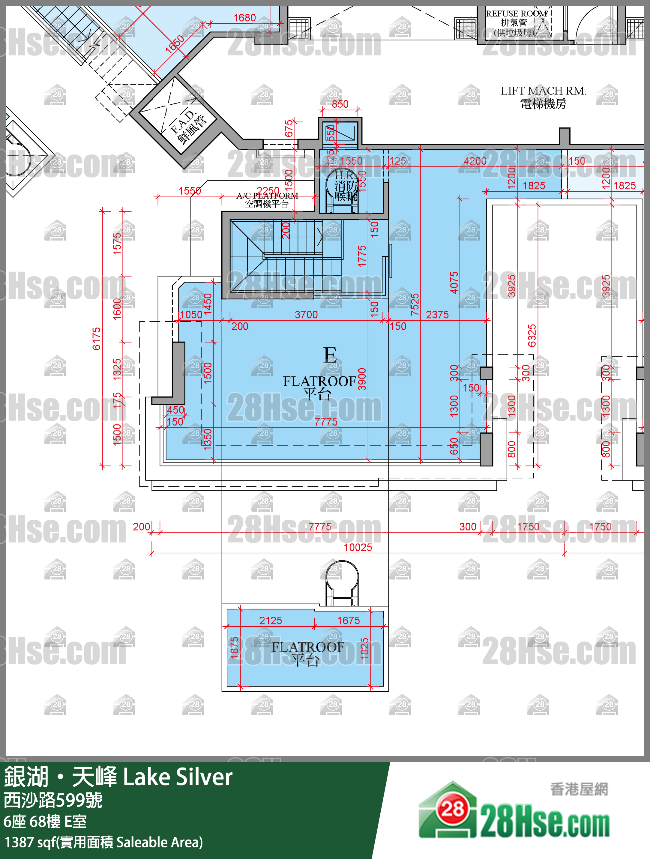 銀湖天峰 6座 68樓 E室 平面圖