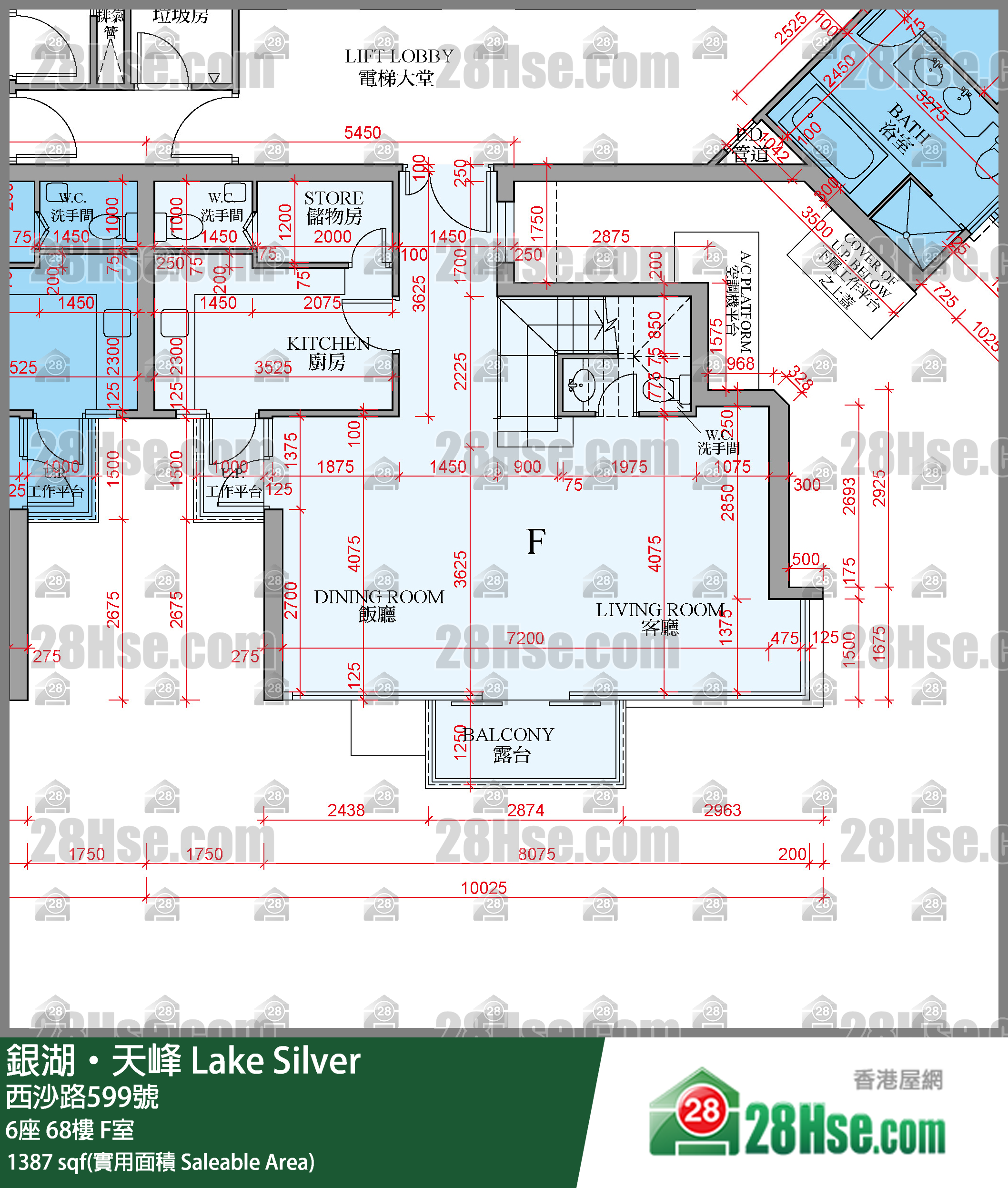 銀湖天峰 6座 68樓 F室 平面圖