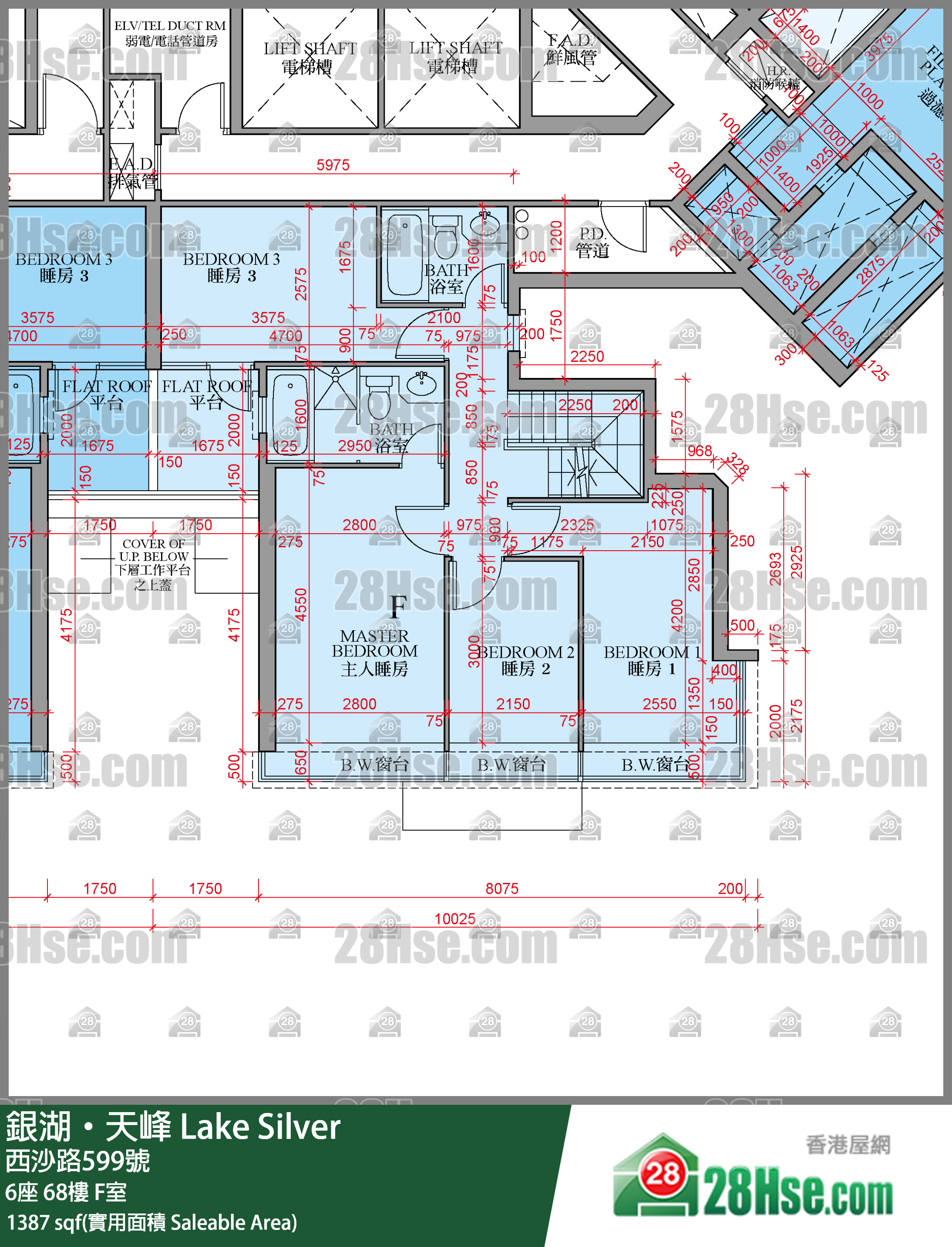 銀湖天峰 6座 68樓 F室 平面圖