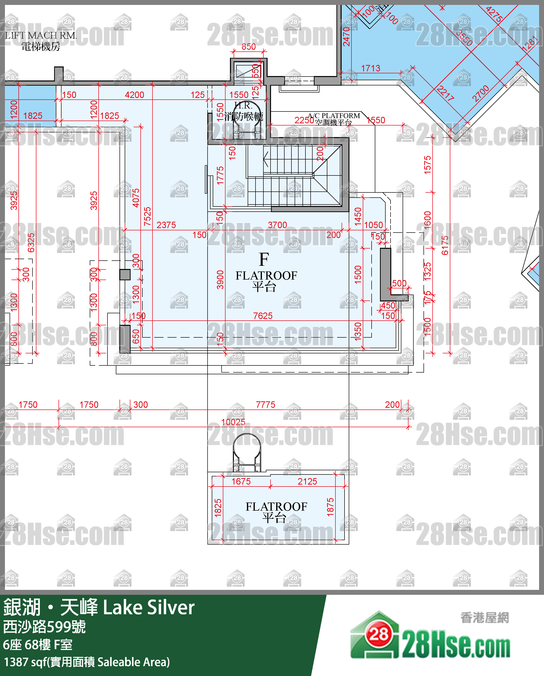 銀湖天峰 6座 68樓 F室 平面圖