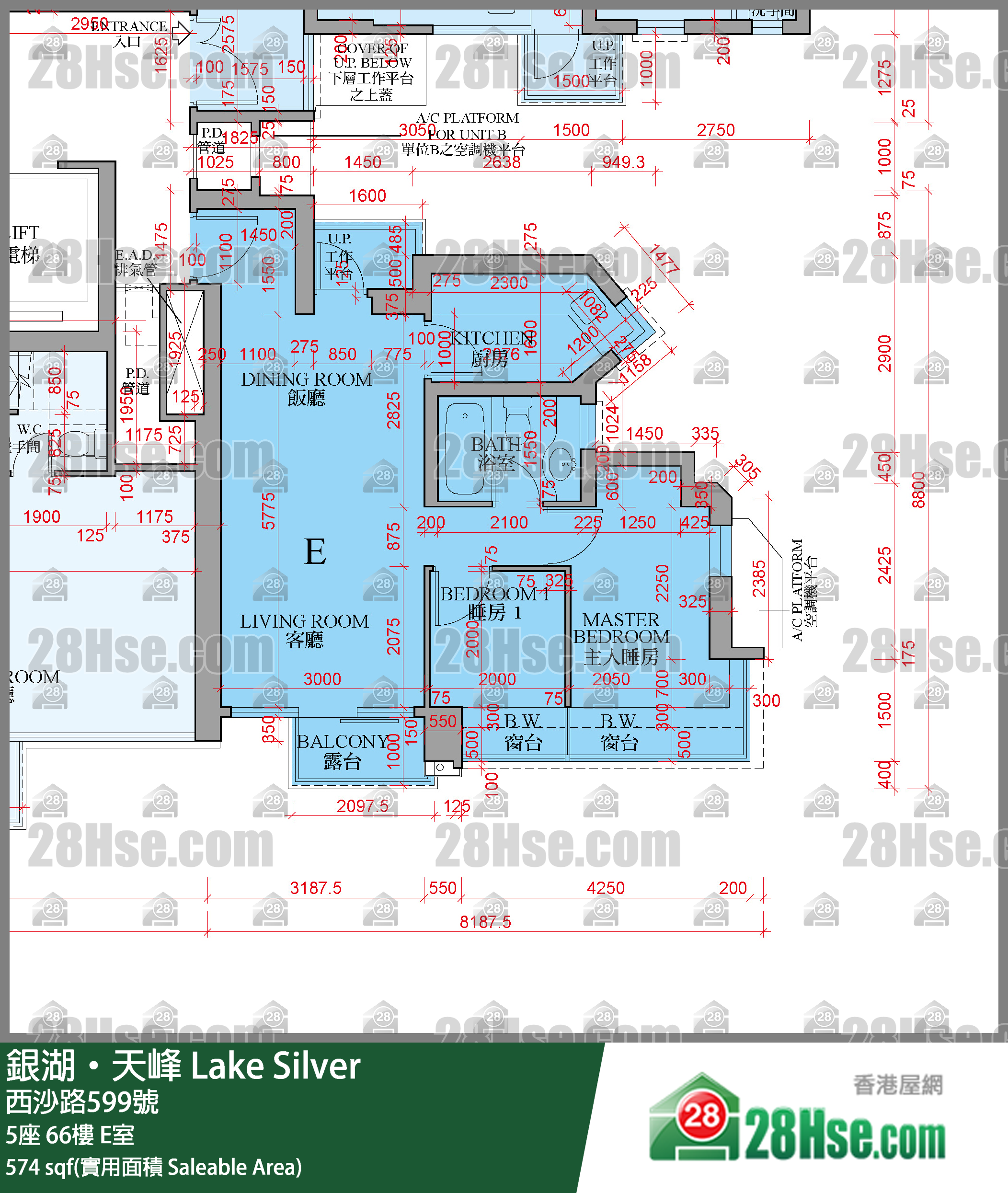 銀湖天峰 5座66樓 E室 平面圖