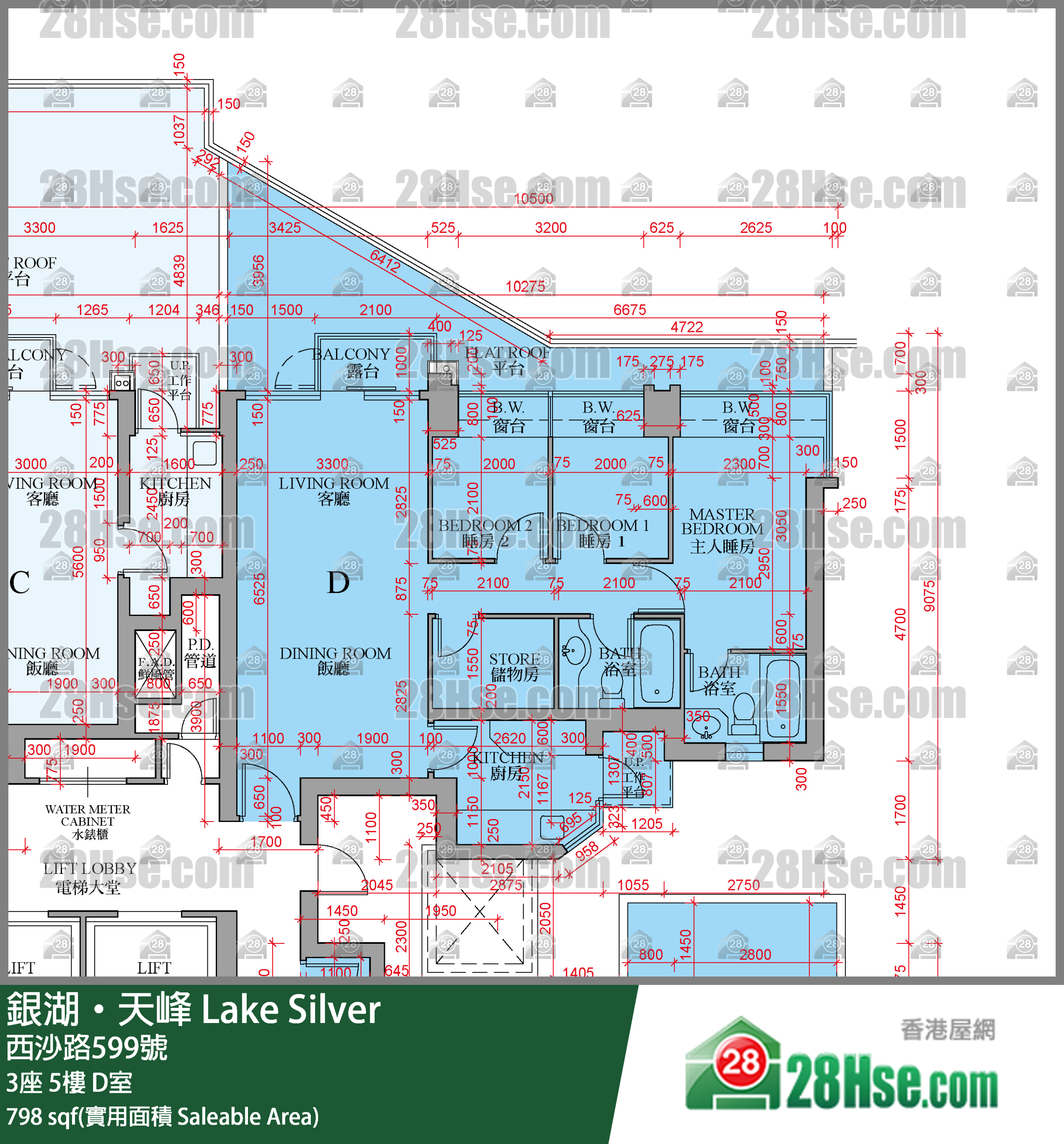 銀湖天峰 3座5樓 D室 平面圖